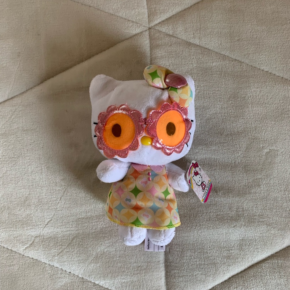 A Hello Kitty stuffed animal